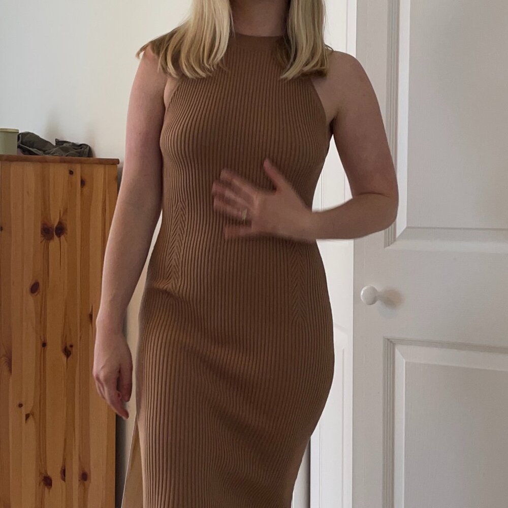 Michael Stars Camel Knit Bodycon Dress Size Small